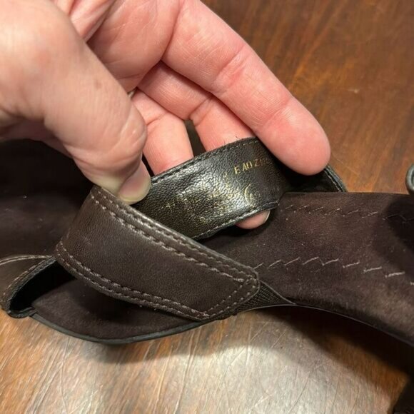 Enzo Angiolini Brown Leather T Strap Heels Pumps Women’s US 8.5M - Picture 8 of 8